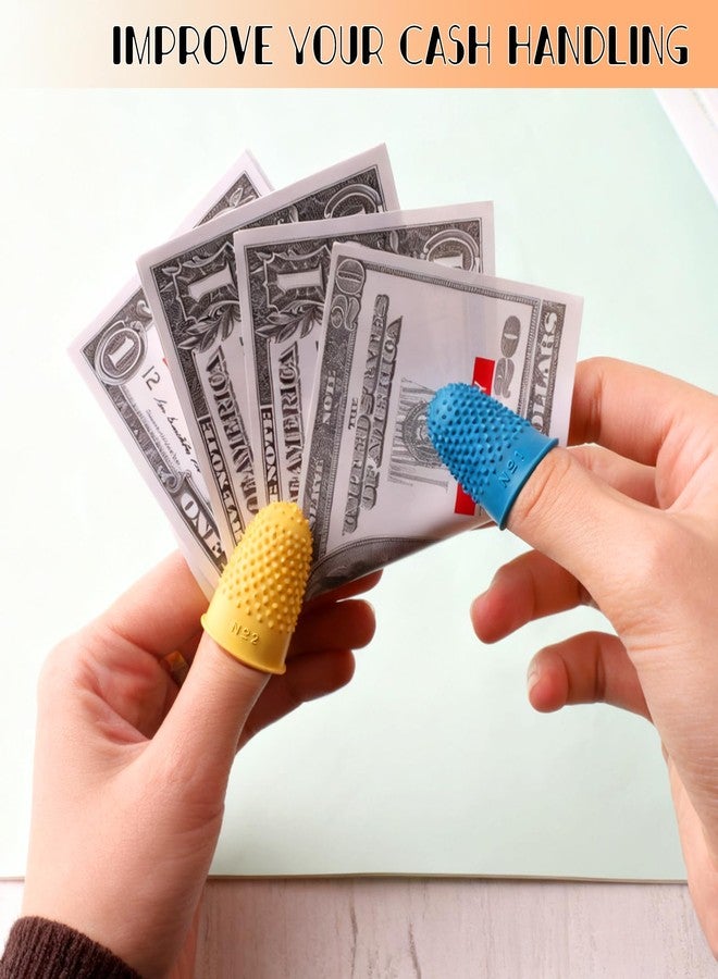 LUSTRIB 20 Pcs Rubber Thimble, Rubber Finger Tips Office, 5 Different Sizes Colors Silicone Thimbles for Hand Sewing, Reusable Rubber Fingers Tips for Sorting Papers Paperwork Cutting Embroidery Money Count - Image 5