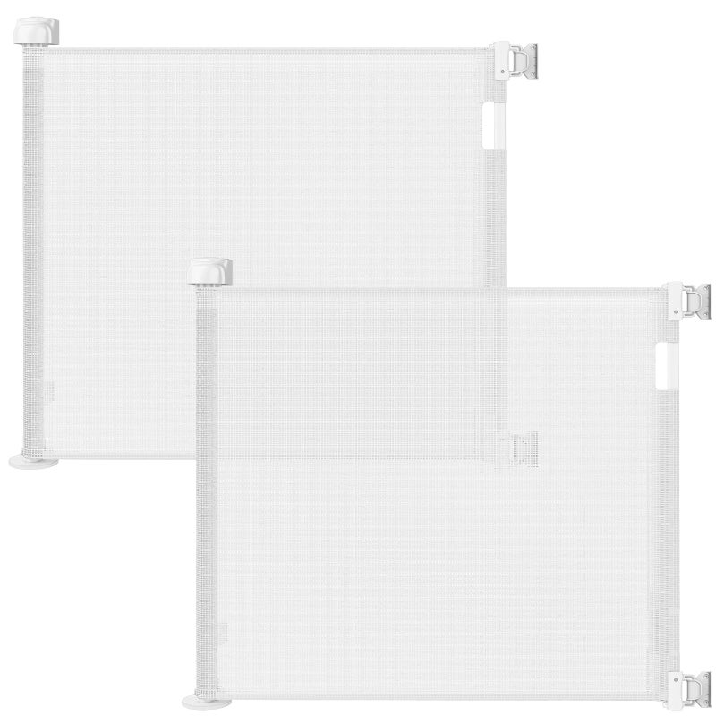 Veraste (2 Pack) Retractable Baby Gate for Doorways and Stairs, Mesh Safety Gate for Pet, Indoor & Outdoor Use, One-Hand Operation, Easy Installation, 33.6" Tall, Expands to 55" Wideï¼ˆWhite,33.6"x55" - Image 1