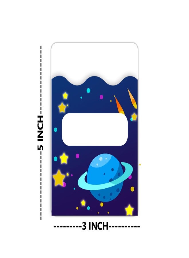 Topabel 50 Pcs Space Theme Library Pockets,3.5 x 5 Inches Class Library Jobs Pocket Bulletin Board Chart Set for Holiday Plan Book Classroom Back to School Supplies - Image 2