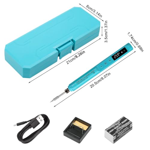 Serplex® USB Cordless Soldering Iron Pen Kit, 12W Electric Soldering Iron Pen with LCD Display, 200-450°C Adjustable Temperature, Rapid Heat Up, Portable Soldering Iron with Stand and Tool Box - Image 2