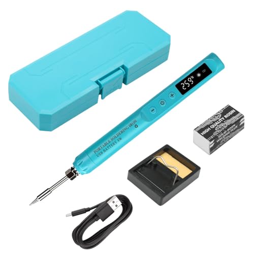 Serplex® USB Cordless Soldering Iron Pen Kit, 12W Electric Soldering Iron Pen with LCD Display, 200-450°C Adjustable Temperature, Rapid Heat Up, Portable Soldering Iron with Stand and Tool Box - Image 1