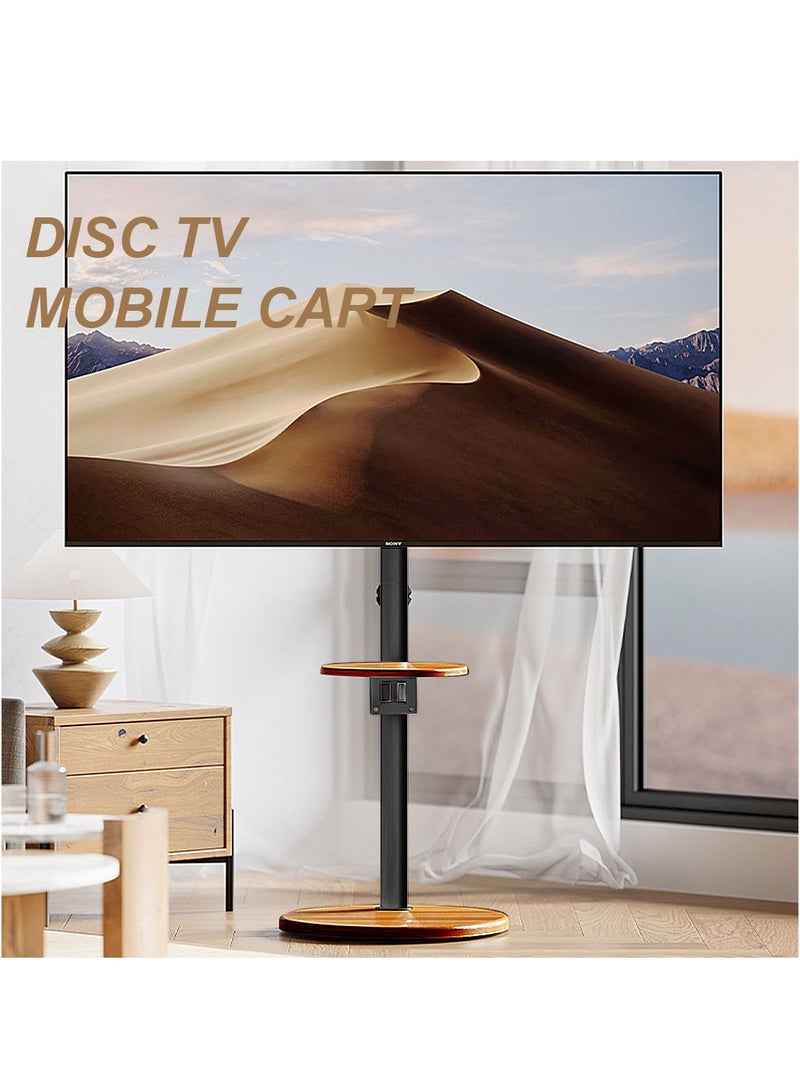 FlashHawk Wooden Floor Monitor Stand with Tray and Wheels for 14-43 inches Screen Monitors or TV, Max Load Bearing 20KG - Image 2