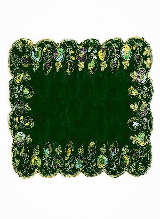 Aditri Creation Set of 5 Velvet Mat Aasan Pooja Puja Cloth (Size:-9"X 5") for Laxmi Ganesh for Multipurpose Indian Traditional Cultural New year gifts Festival Decorations Item Article Pooja Home Decor(Red) - Image 3