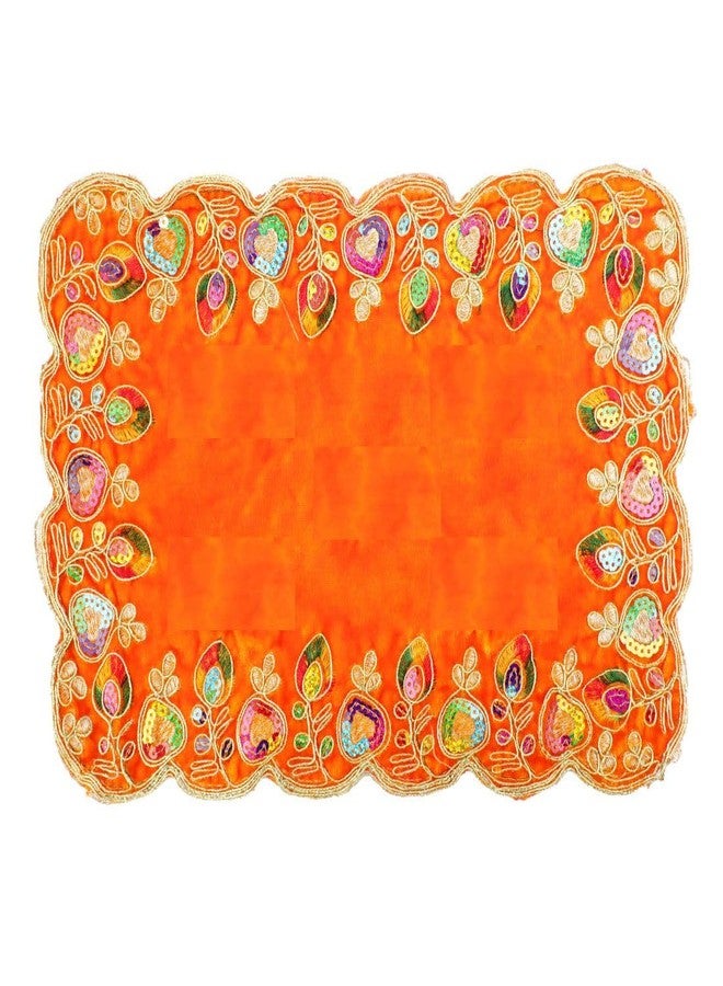 Aditri Creation Set of 5 Velvet Mat Aasan Pooja Puja Cloth (Size:-9"X 5") for Laxmi Ganesh for Multipurpose Indian Traditional Cultural New year gifts Festival Decorations Item Article Pooja Home Decor(Red) - Image 5