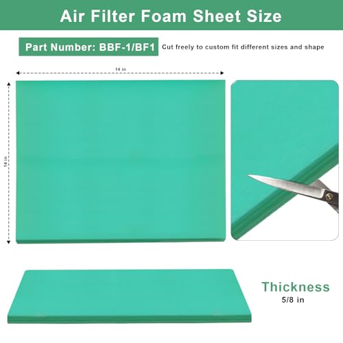 LEWEREST Foam Air Filter Material Replacement for Uni BF1 BF1 Filter 14 X 17 X 58 Green Fine Air Filters Foam Sheet 65PPI for Motorcycle ATV Dirt Bike Most Small Engines Universal and Cuttable - Image 3