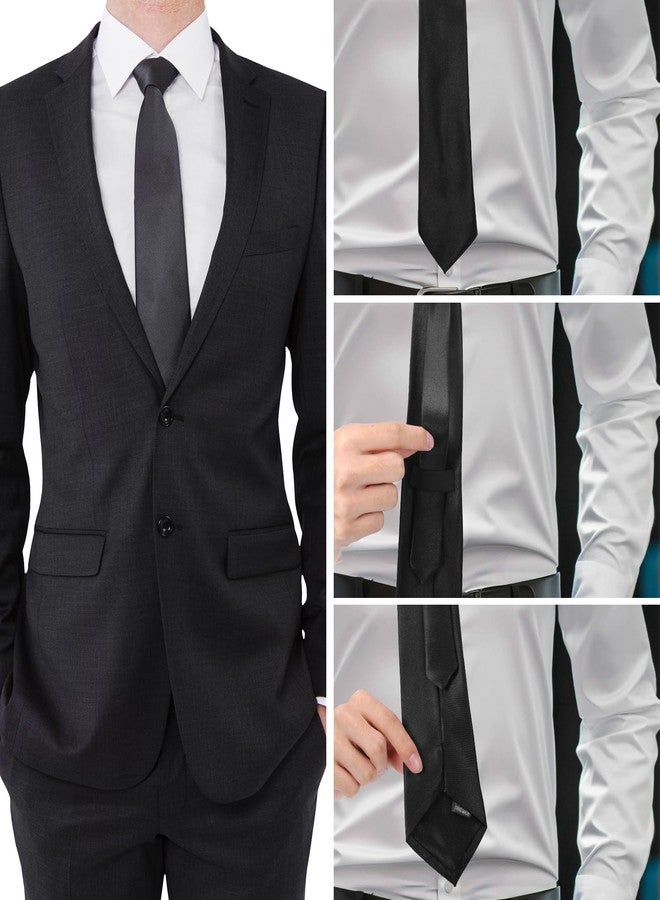 Yolev 12 Pcs Men's Tie Bulk, 3.15" Solid Satin Elegant Mens Neck Ties, Black Ties Bulk for Men Business Casual Formal Wedding Necktie - Image 4
