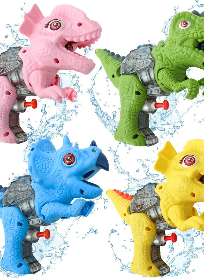 Dinosaur Water Gun, 4 Pack Squirt Guns for Kids and Adults, Exciting Water Fighting Toy for Boys and Girls, Perfect for Backyard and Swimming Pool Play. - Image 1