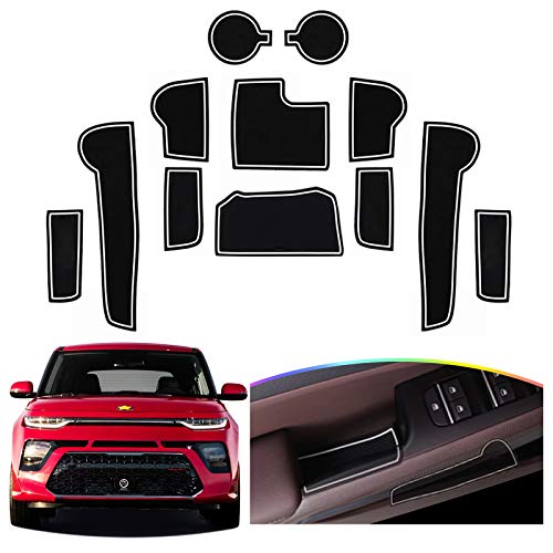 SKTU for 2020-2025 Kia Soul Soul EV Door Slot Mat Non-Slip Interior Door Groove Gate Pad Fit for 2020-2025 Kia Soul Door Compartment Cup Center Console Liners Car Accessory Decoration - Image 1