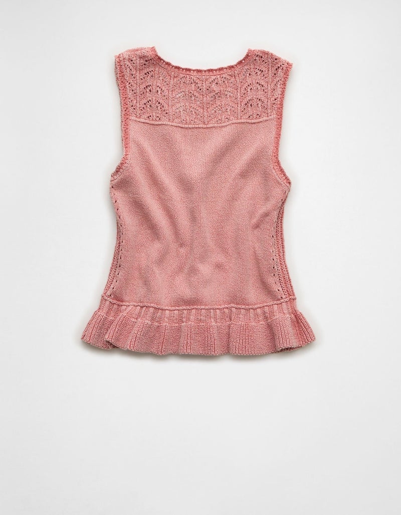 American Eagle AE Ruffle Hem V-Neck Sweater Tank - Image 5