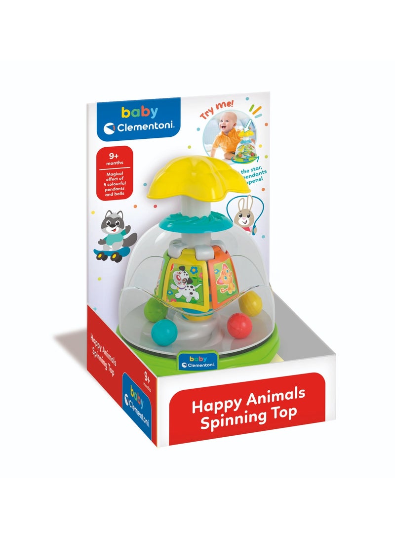 Clementoni Baby Happy Animals Spinning Top | Interactive Toy | Educational Toy | Early Learning Toy | Helps with Motor Skill Development and Hand-Eye Coordination | Perfect Gift for Baby and Toddler - Image 1