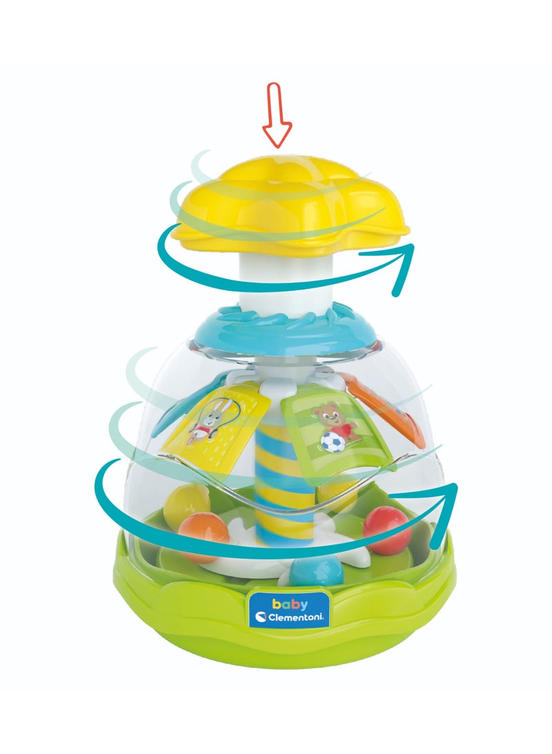 Clementoni Baby Happy Animals Spinning Top | Interactive Toy | Educational Toy | Early Learning Toy | Helps with Motor Skill Development and Hand-Eye Coordination | Perfect Gift for Baby and Toddler - Image 2