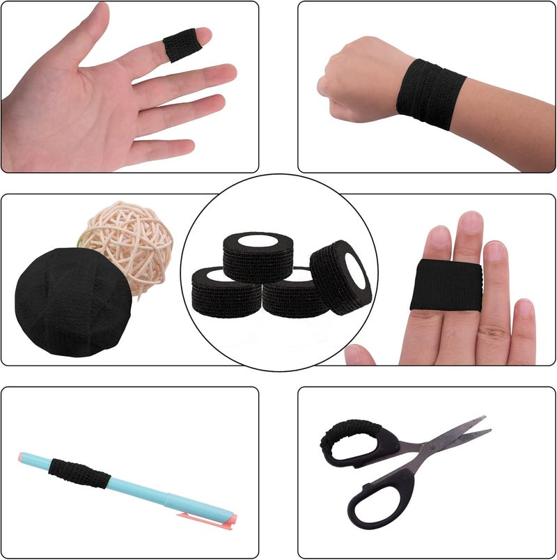 BQTQ 30 Rolls Self Adhesive Bandage Wrap Self Adherent Wrap Bandage 1 inch Self Stick Bandage Wrap Tape Stretch Bandages for Wrist Ankle Swelling Sprains Black - Image 3