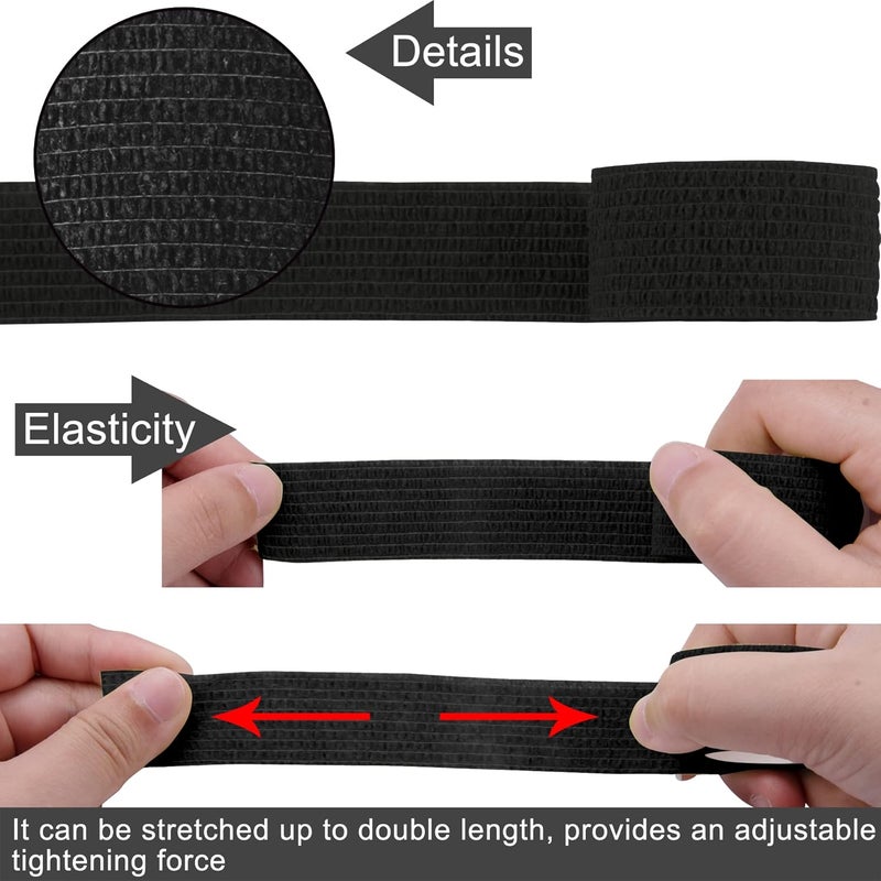 BQTQ 30 Rolls Self Adhesive Bandage Wrap Self Adherent Wrap Bandage 1 inch Self Stick Bandage Wrap Tape Stretch Bandages for Wrist Ankle Swelling Sprains Black - Image 4
