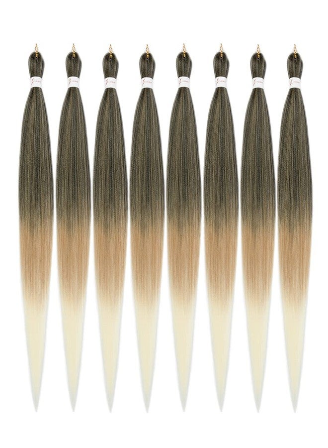 ShowCoco Braiding Hair Pre Stretched 42 Inches -8 Bundles Itch Free Synthetic Fiber Crochet Twist Braids Yaki texture Braiding Hair Extensions (42inch,1B/27/613#) - Image 1