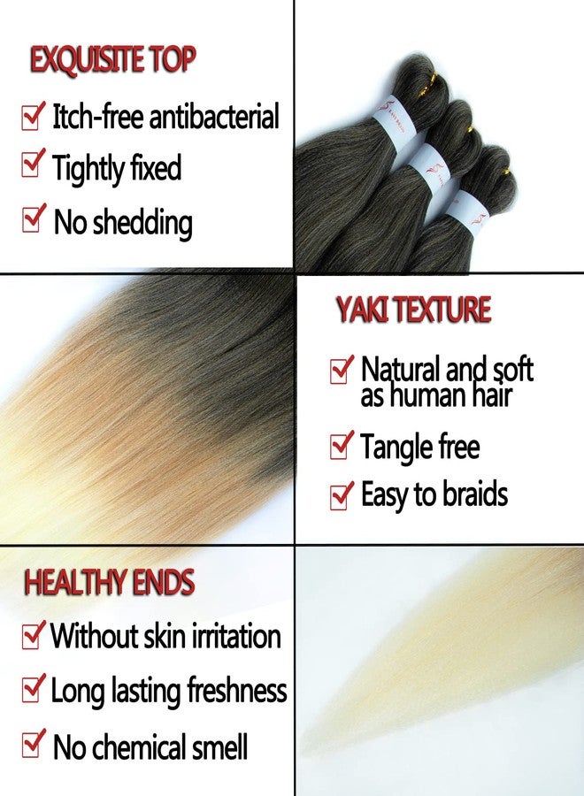 ShowCoco Braiding Hair Pre Stretched 42 Inches -8 Bundles Itch Free Synthetic Fiber Crochet Twist Braids Yaki texture Braiding Hair Extensions (42inch,1B/27/613#) - Image 3