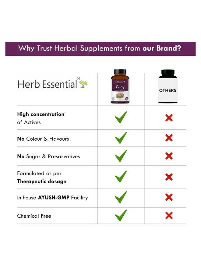 Herb Essential قرص هيرب إسينشال جيلوي 500 ملغ 60 حبة | معزز المناعة - Image 4