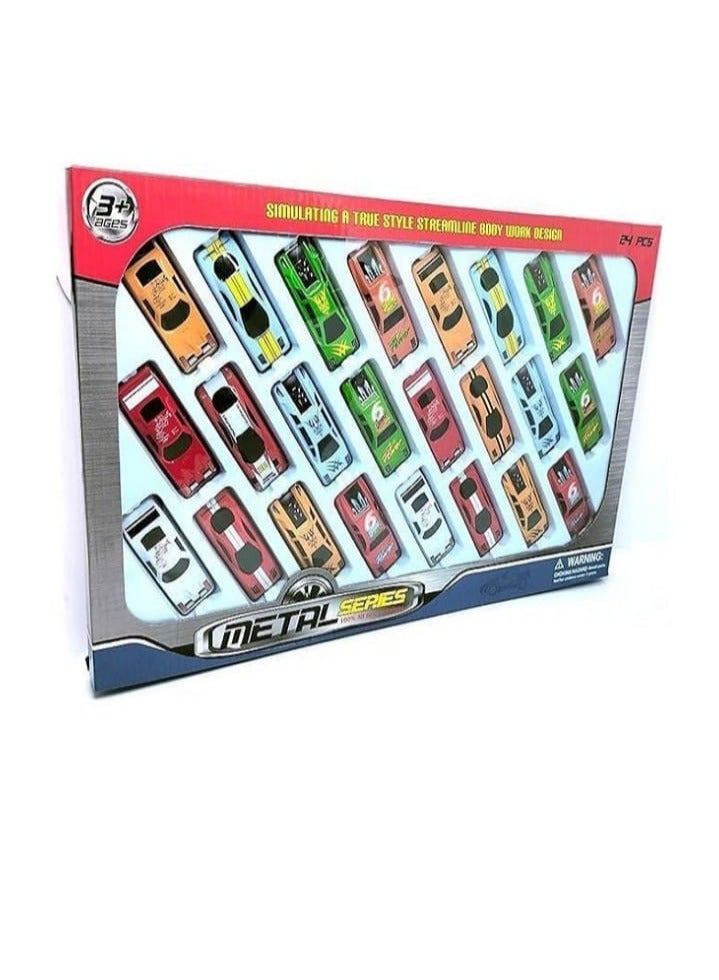 24-Piece Kids Diecast Metal and Plastic Toy Car Play Set - Image 5