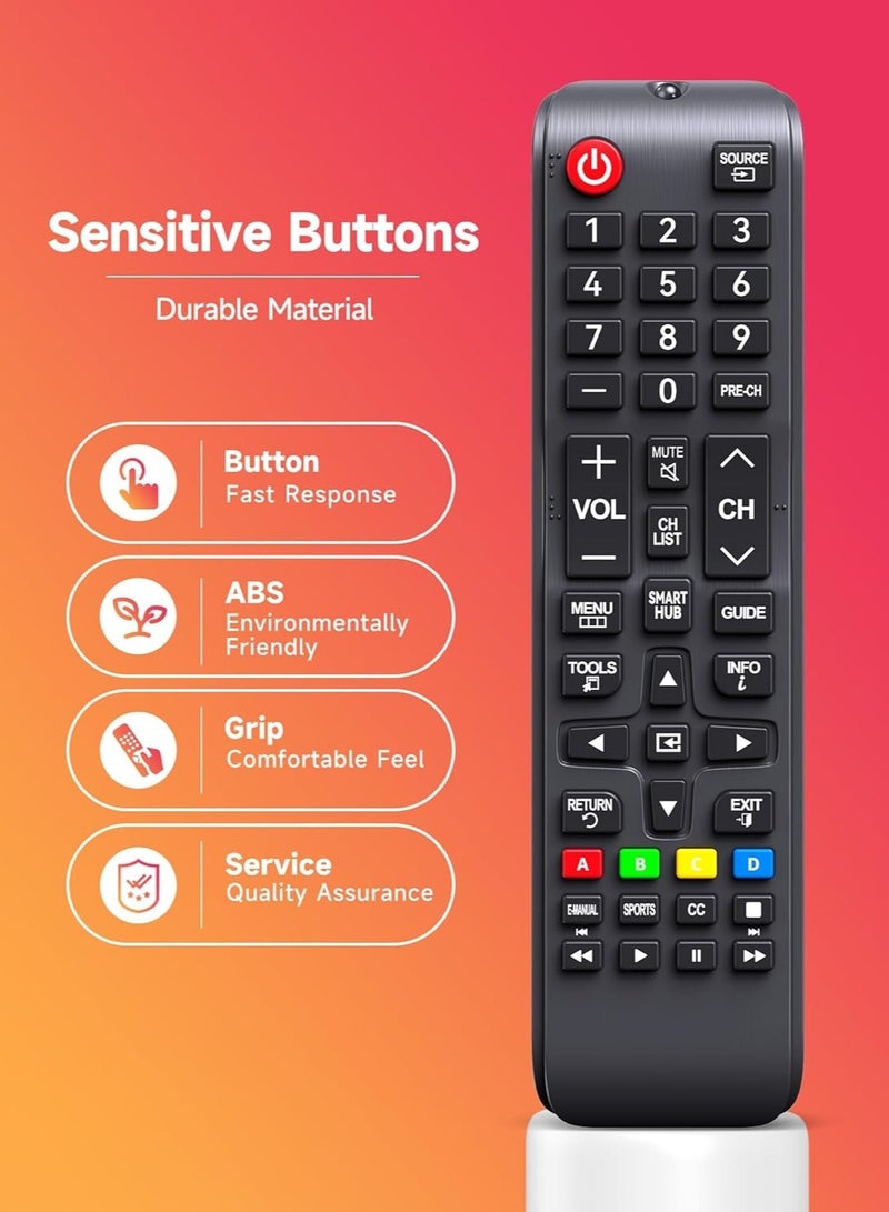 تايجر Universal Remote Control for Smart TVs – Compatible with All LCD, LED, UHD, SUHD, HDTV & 3D TV Models | Easy Setup, Plug & Play | Reliable TV Remote Replacement with Long Range Signal & Durable Buttons - Image 4