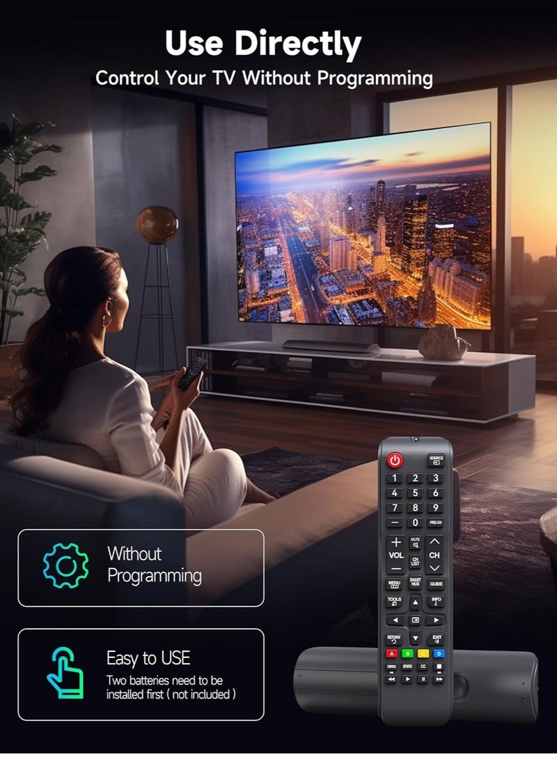 تايجر Universal Remote Control for Smart TVs – Compatible with All LCD, LED, UHD, SUHD, HDTV & 3D TV Models | Easy Setup, Plug & Play | Reliable TV Remote Replacement with Long Range Signal & Durable Buttons - Image 3
