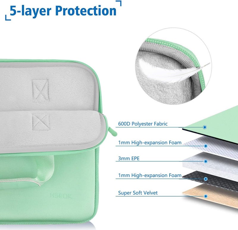 HSEOK Laptop Sleeve Elastic Neoprene Case Compatible with 13-14 inch MacBook Air/Pro M1 M2, XPS 13, Surface Laptop 13.5", Water Repellent Notebooks Hand Bag with Handle and Small Case,G02R02 - Image 3