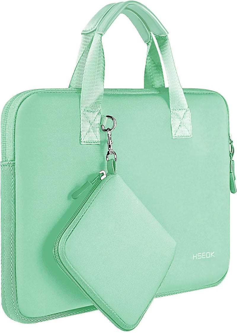 HSEOK Laptop Sleeve Elastic Neoprene Case Compatible with 13-14 inch MacBook Air/Pro M1 M2, XPS 13, Surface Laptop 13.5", Water Repellent Notebooks Hand Bag with Handle and Small Case,G02R02 - Image 1