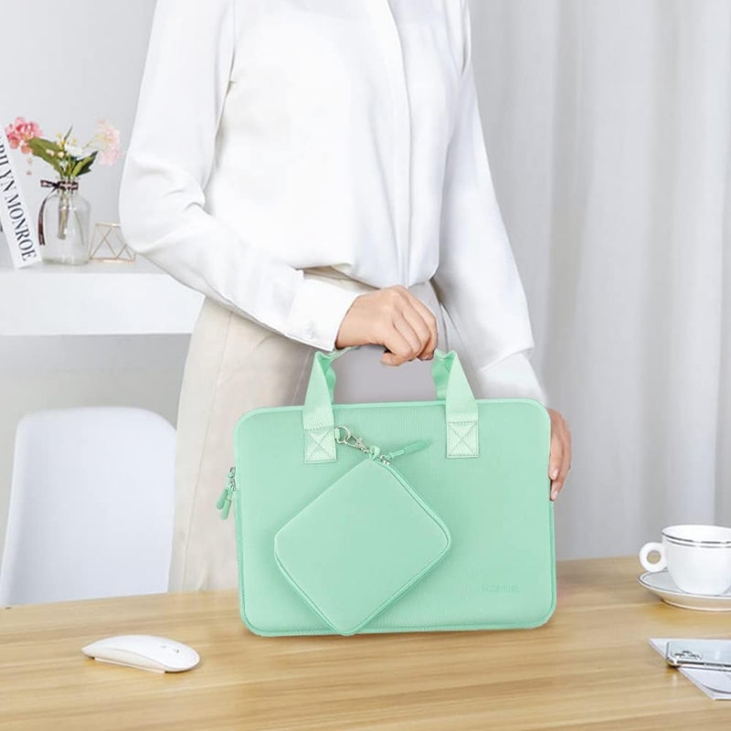 HSEOK Laptop Sleeve Elastic Neoprene Case Compatible with 13-14 inch MacBook Air/Pro M1 M2, XPS 13, Surface Laptop 13.5", Water Repellent Notebooks Hand Bag with Handle and Small Case,G02R02 - Image 5