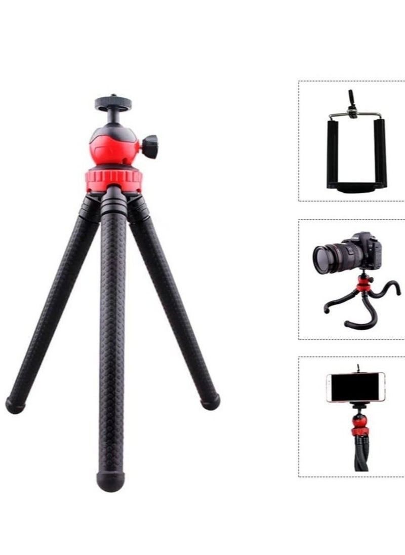 DUSALA Flexible Tripod，12 Inch Phone Tripod for iPhone and Android Phone, Action Camera Tripod for GoPro Canon Nikon DSLR - Image 1