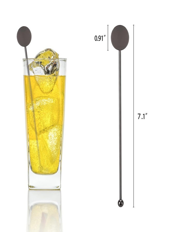 تي بيست ماكس أعواد تقليب للكوكتيلات والقهوة، مصنوعة من الفولاذ المقاوم للصدأ 304، قابلة لإعادة الاستخدام، 7 بوصات، لون أسود، عبوة من 6 قطع - Image 2