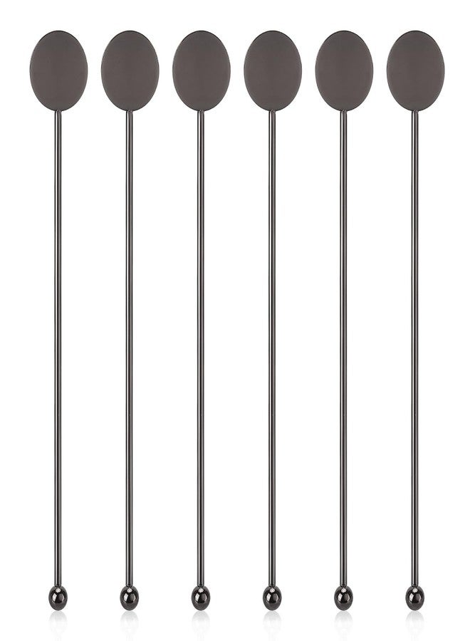 تي بيست ماكس أعواد تقليب للكوكتيلات والقهوة، مصنوعة من الفولاذ المقاوم للصدأ 304، قابلة لإعادة الاستخدام، 7 بوصات، لون أسود، عبوة من 6 قطع - Image 1