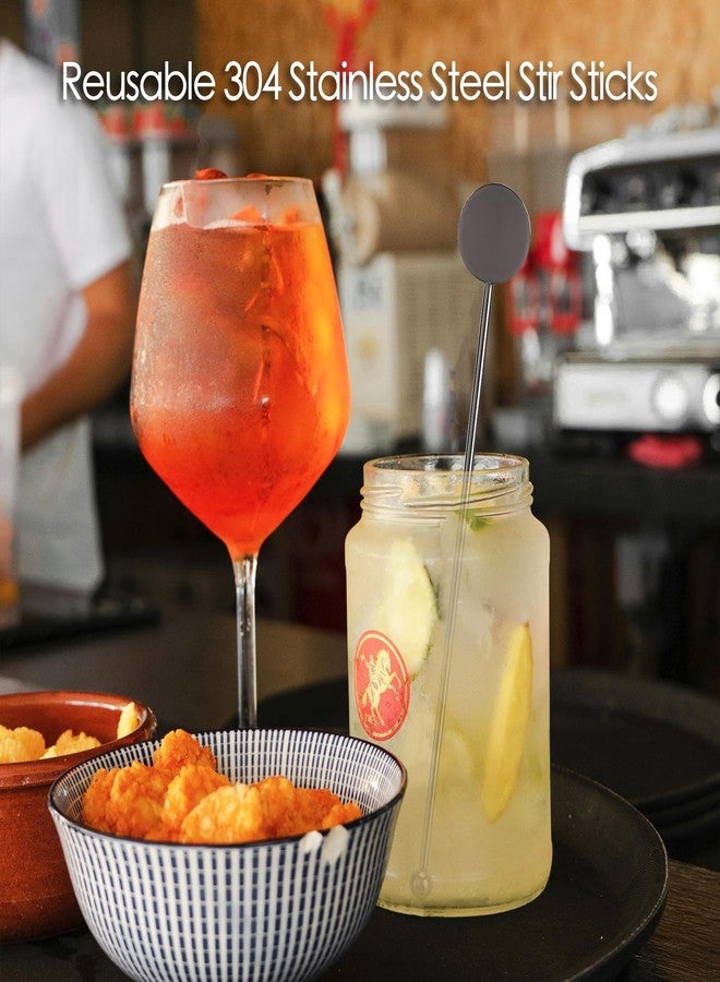 تي بيست ماكس أعواد تقليب للكوكتيلات والقهوة، مصنوعة من الفولاذ المقاوم للصدأ 304، قابلة لإعادة الاستخدام، 7 بوصات، لون أسود، عبوة من 6 قطع - Image 3