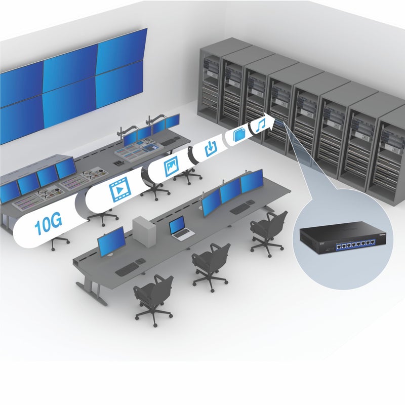TRENDnet 8-Port 10G Switch, 8 x 10G RJ-45 Ports, 160Gbps Switching Capacity Rack mountable, 10 Gigabit Network Connections, Lifetime Protection, Black, TEG-S708 - Image 5