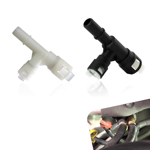 Ferianl 2 PCS Car Heater Inlet Hose Tee Connector Threeway Cooling Water Pipe Joint Replace 15055343 15055342 Compatible with Cadillac Escalade Silverado Suburban GMC Black White - Image 1