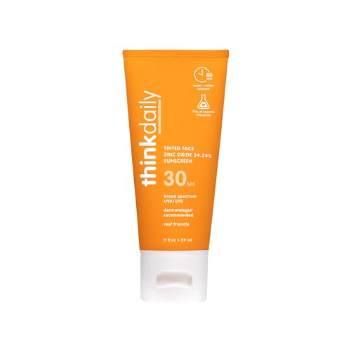 Thinkdaily SPF 30 Tinted Sunscreen for Face with Zinc Oxide, 2 Oz â€“ Safe, Natural, Water Resistant Reef Safe Sunscreen, All Skin Tones, Broad Spectrum UVA/UVB Sun Screen for Sun Protection - Image 1