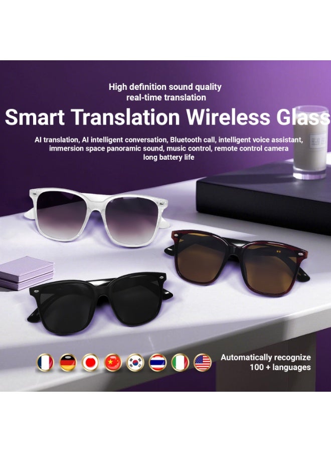 Ai Translation Bluetooth Glasses Multi-Language Real-Time Translation Glasses Listen To Music And Make Calls Smart Uv-Proof Sunglasses  - Image 4