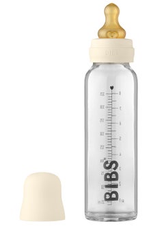 BIBS زجاجة رضاعة زجاجية للأطفال من عمر 0-12 شهرًا، 225 مل - عاجي  - Image 1