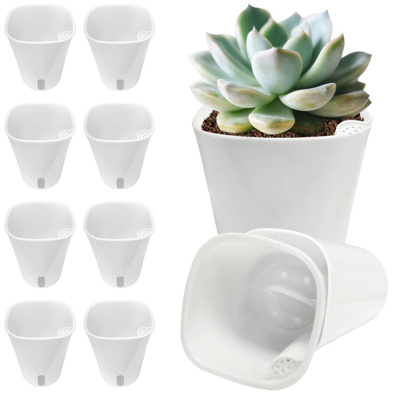 TCBWFY 3" Self Watering Pots - 10 Sets Planter Pots for Indoor Plants With Water Level Indicator and Multiple Vents - for House Plants, Flowers, Herbs - Image 1