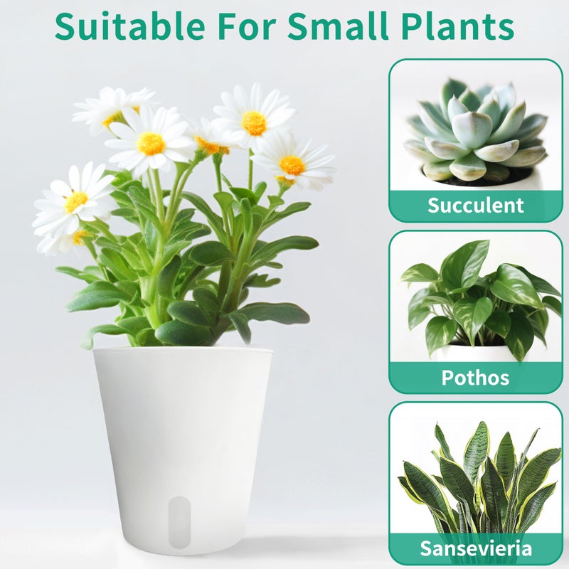 TCBWFY 3" Self Watering Pots - 10 Sets Planter Pots for Indoor Plants With Water Level Indicator and Multiple Vents - for House Plants, Flowers, Herbs - Image 5