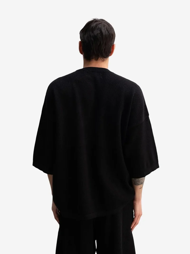 Giesto Black GIESTO Oversize Cotton Crew Neck T-Shirt for Men | Best Price UAE