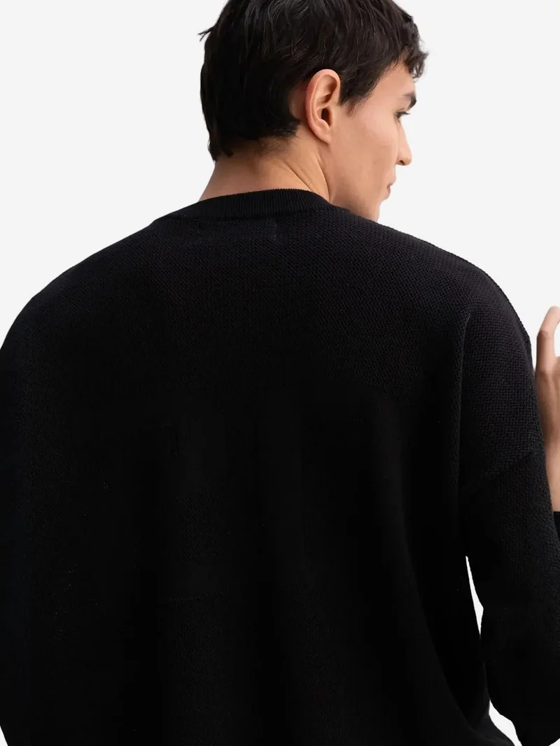 Giesto Black GIESTO Oversize Cotton Crew Neck T-Shirt for Men | Best Price UAE