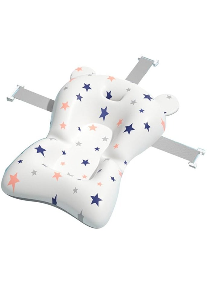 Generic Baby Bath Cushion, Adjustable Baby Bath Seat, Breathable Soft Baby Tubs for Newborns, Collapsible Baby Bathtub Soft Baby Bathtub Mat Pillow for Baby 0-12 M (Full Stars)  - Image 1