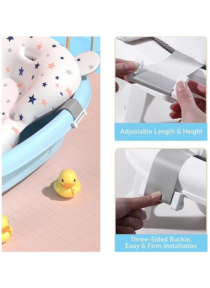 Generic Baby Bath Cushion, Adjustable Baby Bath Seat, Breathable Soft Baby Tubs for Newborns, Collapsible Baby Bathtub Soft Baby Bathtub Mat Pillow for Baby 0-12 M (Full Stars)  - Image 4