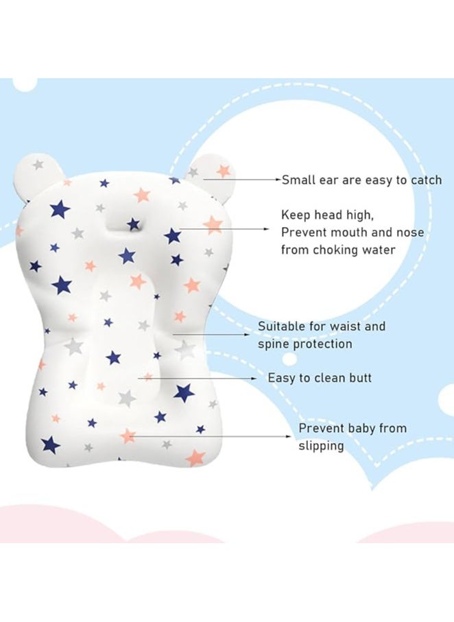 Generic Baby Bath Cushion, Adjustable Baby Bath Seat, Breathable Soft Baby Tubs for Newborns, Collapsible Baby Bathtub Soft Baby Bathtub Mat Pillow for Baby 0-12 M (Full Stars)  - Image 3