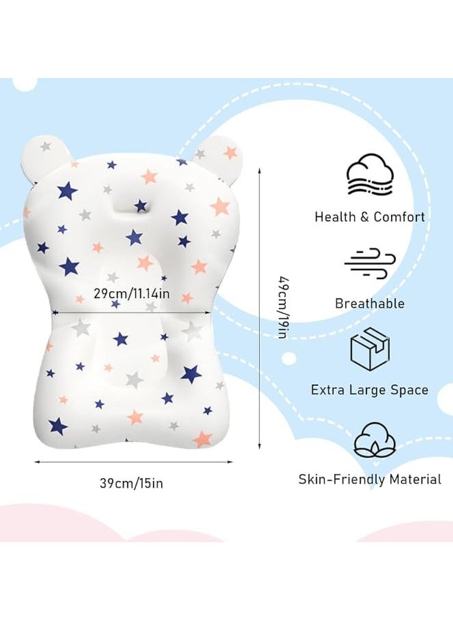 Generic Baby Bath Cushion, Adjustable Baby Bath Seat, Breathable Soft Baby Tubs for Newborns, Collapsible Baby Bathtub Soft Baby Bathtub Mat Pillow for Baby 0-12 M (Full Stars)  - Image 2