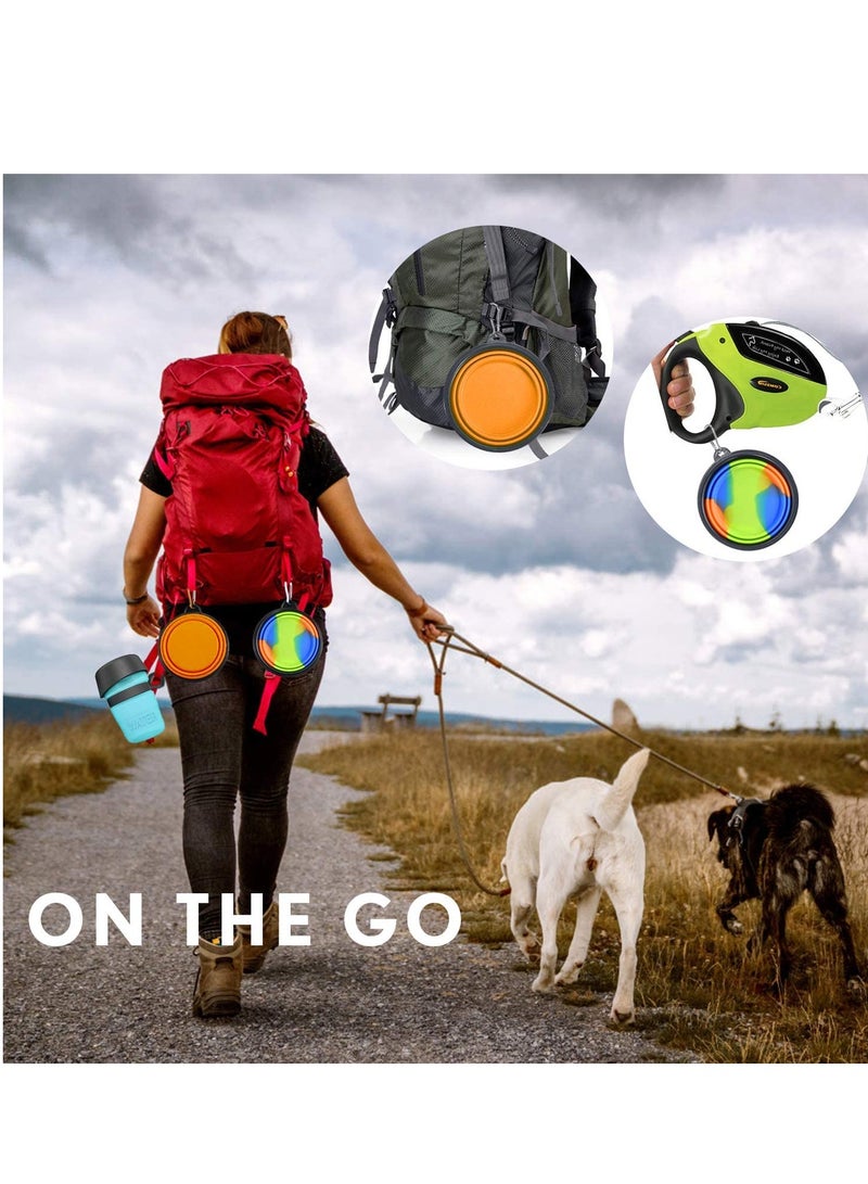 2 Pack Collapsible Silicone Dog Bowls for Water and Food Perfect for Travel and Outdoor Activities with Carabiners - Image 4