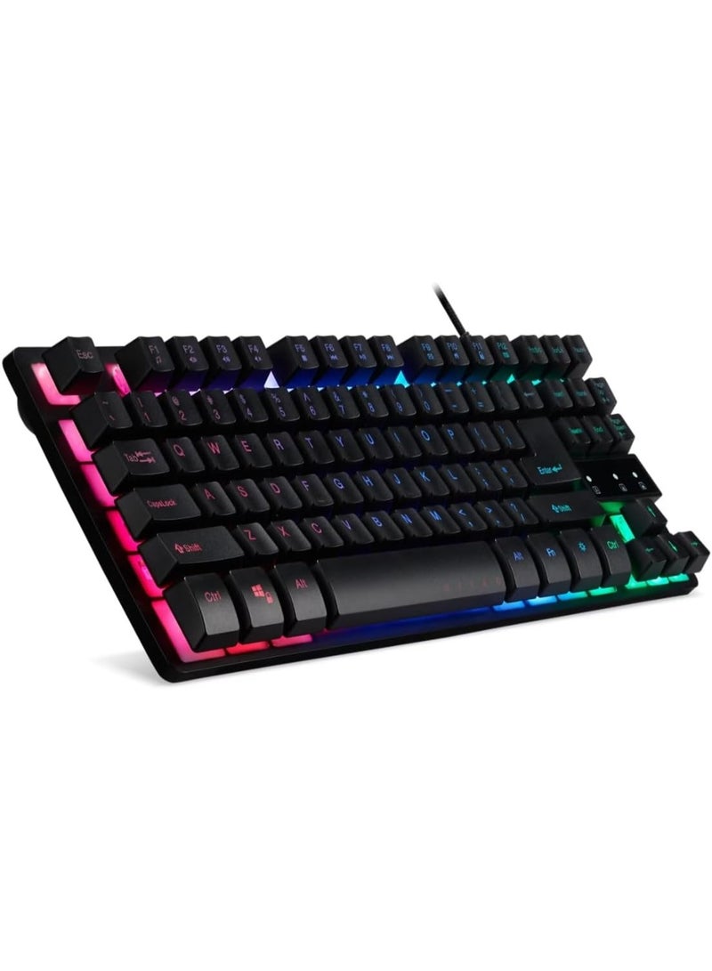 Acer Nitro Keyboard TKL, 80% Membrane Gaming Keyboard, Anti-ghosting for 19 Keys, 3-Zone RGB Backlight, 5M Keystroke, UK Layout, Black - Image 1