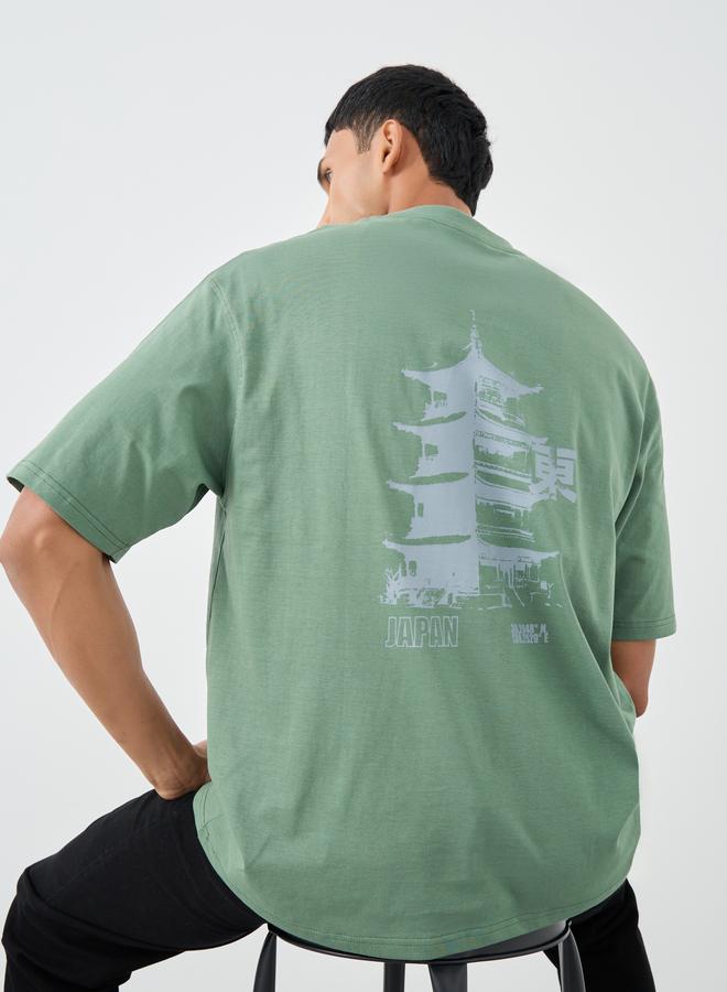 Styli Slogan Print Oversize Fit Crew Neck T-Shirt - Image 1