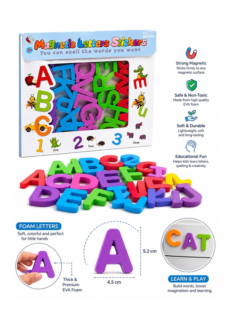 26PCS Uppercase Magnetic Foam Letters – Colorful Alphabet Letters for Kids Learning Educational Toy for Spelling and Word Building - Image 2