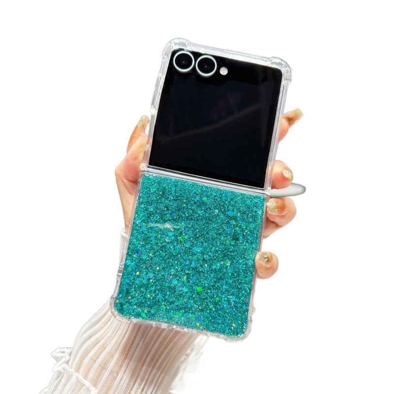 غطاء واقي | مقاوم للصدمات | حماية من السقوط | أخضر | TPU+PC | مقاوم للصدمات لـ Samsung Galaxy Z Flip 6 - Image 1