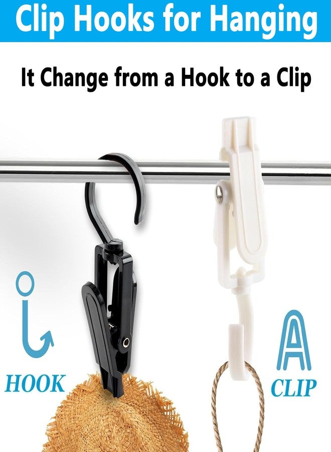 VinBee 20 PCS Laundry Hooks with Clips Super Strong Plastic Home Travel Swivel Hanging Hanger Closet Organizer Clamps Socks Boot Bras Towels for Bathroom Wardrobe Kitchen Office - 4.3 Inches (Black) - Image 3