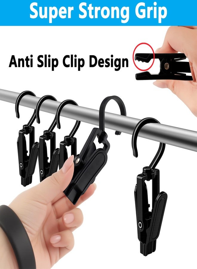 VinBee 20 PCS Laundry Hooks with Clips Super Strong Plastic Home Travel Swivel Hanging Hanger Closet Organizer Clamps Socks Boot Bras Towels for Bathroom Wardrobe Kitchen Office - 4.3 Inches (Black) - Image 4